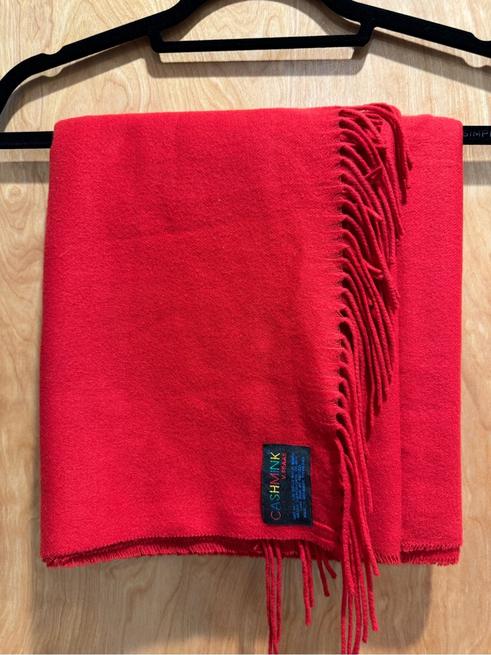 Red Fringe Pashmina